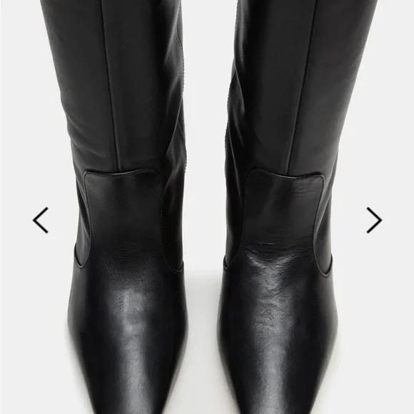 Steve Madden Lander Black Leather kitten Heeled Boots 8.5 - Picture 6 of 14